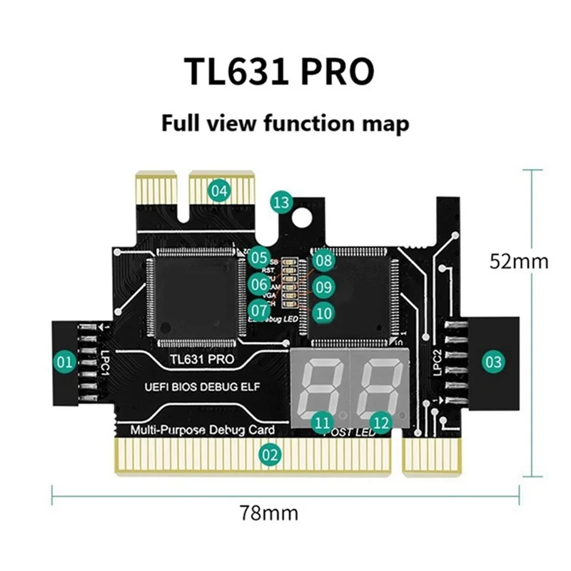 Диагностическая карта TL631 Pro + плата расширения диагностическая материнская PCI-E