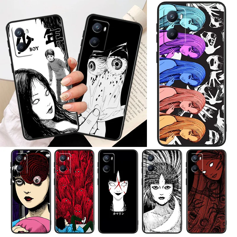 

Japanese comic Tomie Phone Case For OPPO A56S A55 A54S A53S A52 A33 A32 A31 A16S A16 A12 A11S A9 A5 2020 Black Cover