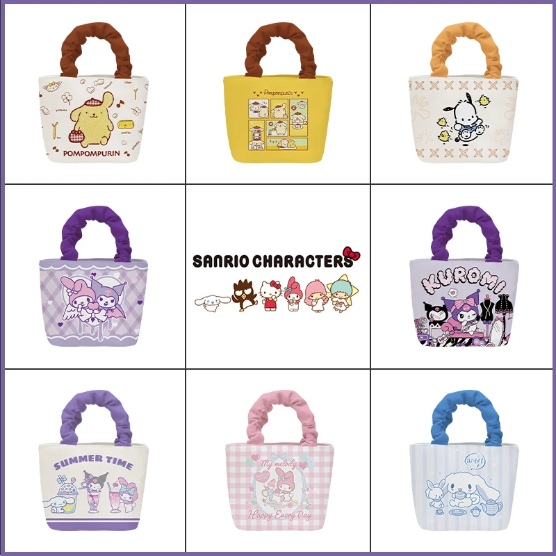 

Kawaii Kuromi сумка Sanrio аниме Cinnamoroll My Melody Студенческая девочка мультфильм Холщовая Сумка симпатичная полакко супер мягкая облачная сумка подарок