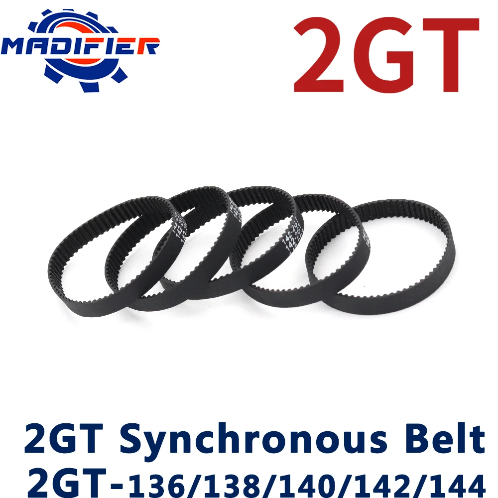

5pcs GT2 2MGT 2M 2GT Synchronous Timing Belt Pitch Length 136/138/140/142/144 Width 6mm/9mm Teeth 68 69 70 72 74 in Closed-loop