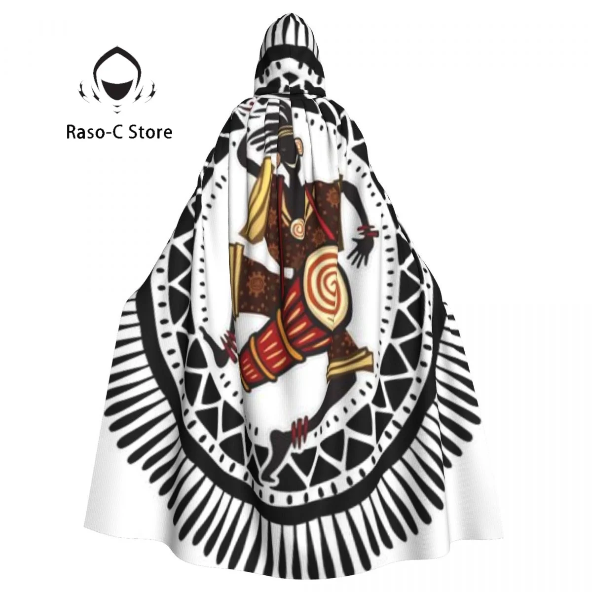 Длинная накидка плащ Африканский человек в этническом стиле игровой барабан с