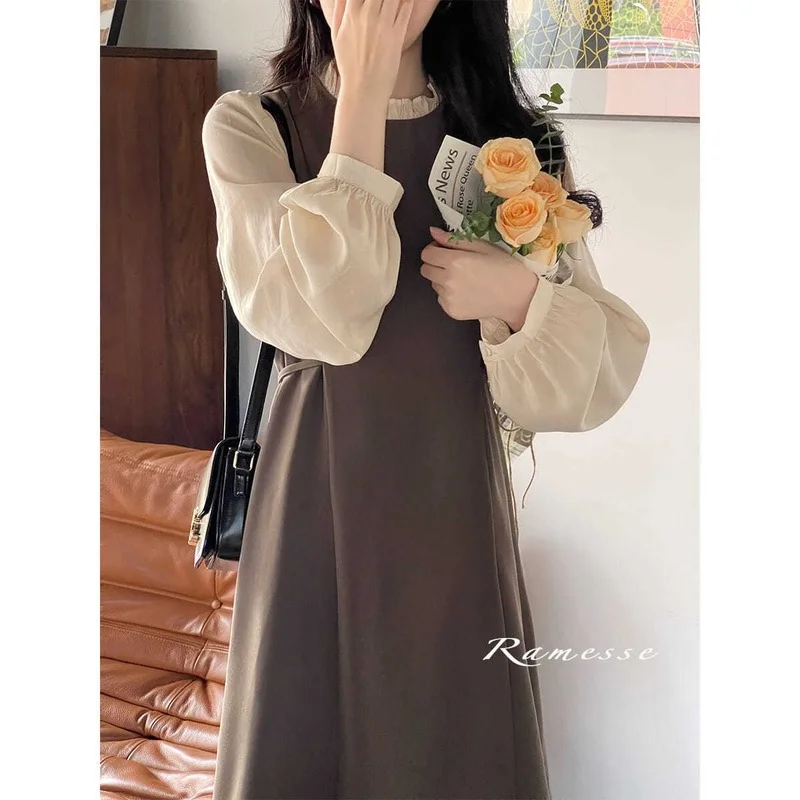 

XEJ Casual Women's Dresses Summer Clothes for Women Puff Sleeve Dress Preppy Dress 2022 Chic and Elegant Woman Dress