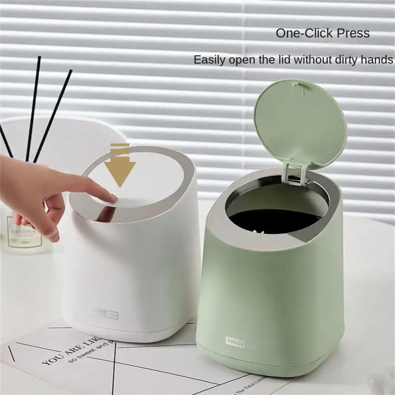 

Portable Push Type Kitchen Cabinet Storage Bucket Creative Home Desk Dustbin For Kitchen Bathroom Push-type Waterproof Anti-fall