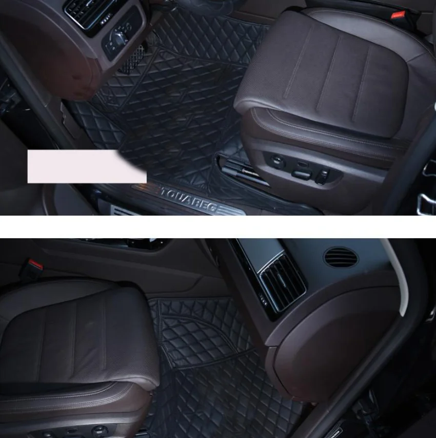 

Волоконно-Кожаный Автомобильный интерьерный напольный коврик для volkswagen vw touareg 2002-2020 2019 2018 2017 2016 2015 2014 2013 2012