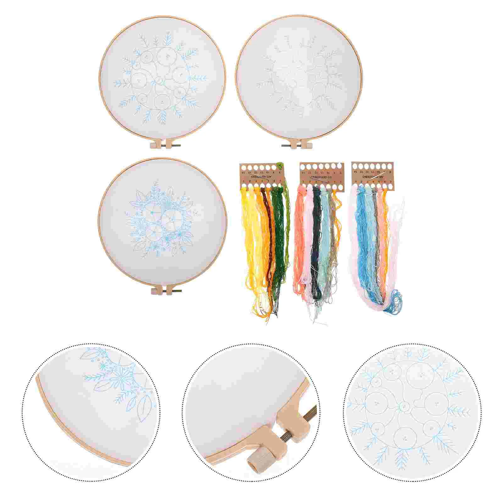 

3 Sets Embroidery Embroidery Ornament Needlepoint Kits Needlepoint Material Packs Craft for Home