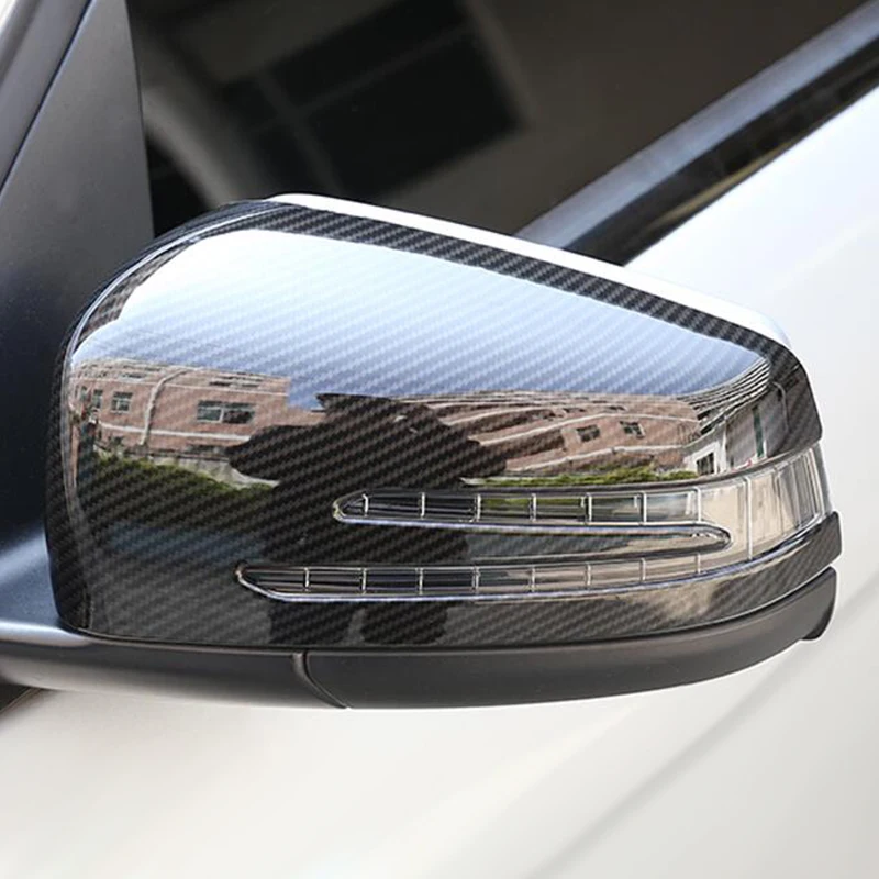 

For Mercedes Benz A B GLA CLA GLK C E S Class W204 W176 W218 W246 W212 C117 X204 W221 2PCS ABS Car Side Rearview Mirror Cover