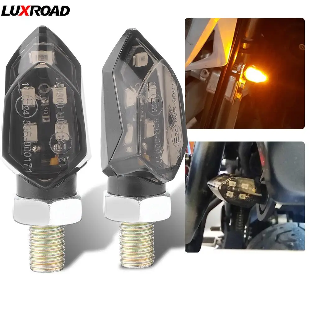 

2 PCS Motorcycle Turn Signals Lights Flasher Led Arrow Indicator Blinker Lamp Directional Accessories for Kawasaki Honda Suzuki
