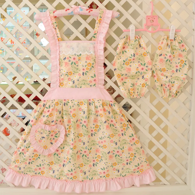 

Симпатичный ретро кухонный фартук для женщин, официант, флорист, чайный магазин, маникюр, милая детская кухня, женские Кухонные фартуки