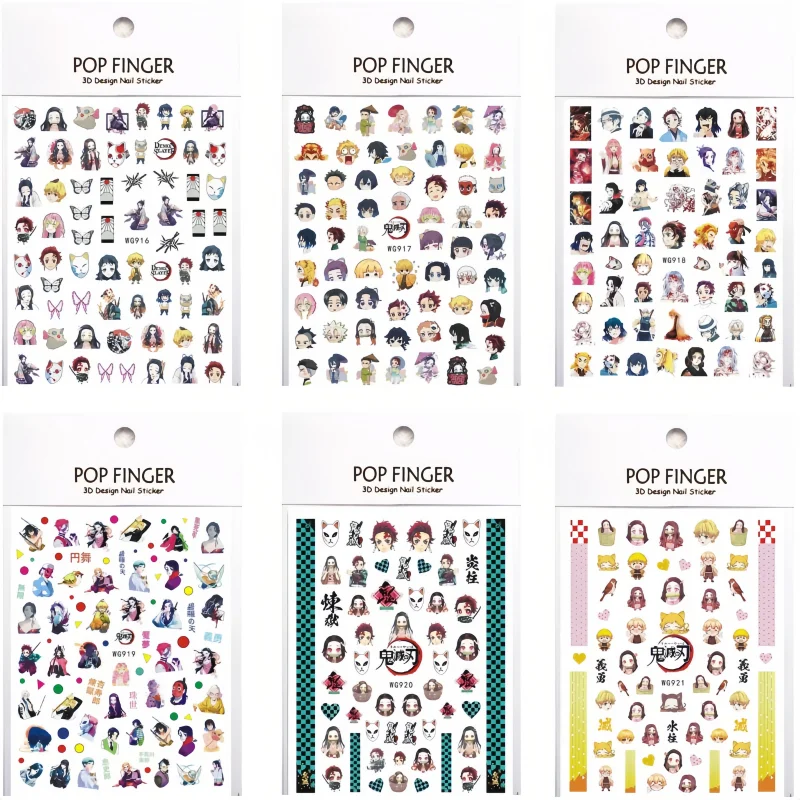 6 упаковок аниме набор наклеек для ногтей мультфильм Дисней Микки Минни наклейки