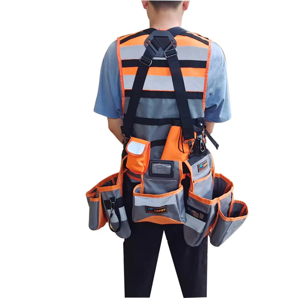 

Tool Belt Suspenders Bag Set Adjustable Lumbar Support Tool Belt and Yoke-style Suspenders for Carpenter Electrician