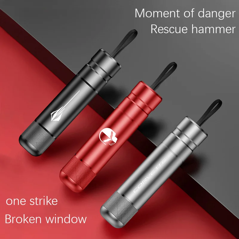 

Car Safety Hammer For Chevrolet Corvette C6 C7 Stingray 427 GRAND SPORT Z06 Auto Window Breaker Seat Belt Cutter Car Accessories