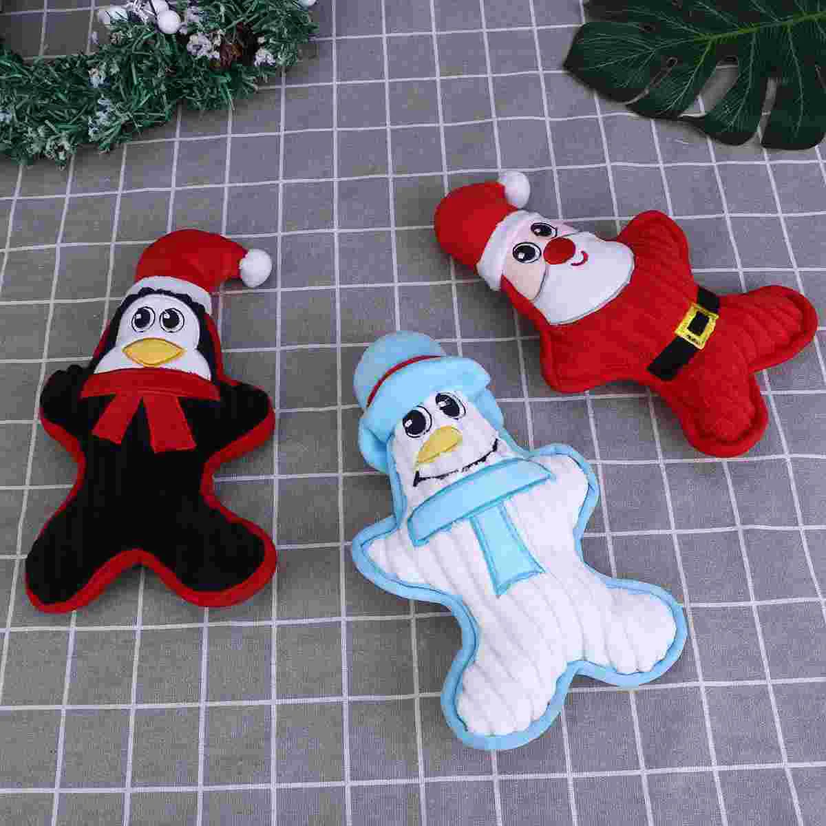 

3Pcs Plush Fashion Christmas Interesting Squeaky Dog Supplies Gift for Puppy Dog