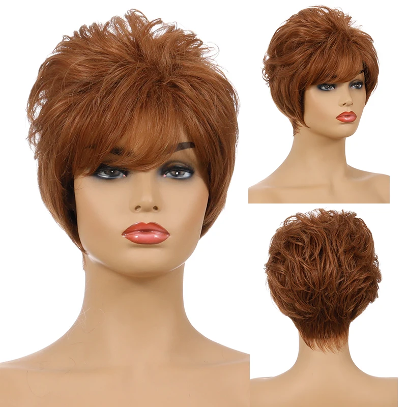 

Your Style Synthetic Short Pixie Cut Wig Styles Short Hairstyles Wigs For Black White Ladies Women Short Haircut With Bangs