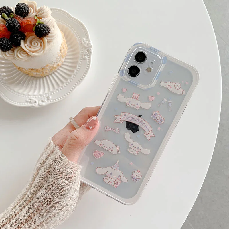 

Korea Ins Cartoon Cute Rabbit Phone Case For Iphone 13 Mini 11 12 Pro Max X XR XS 7 8 Plus Shockproof Transparent Soft Cover