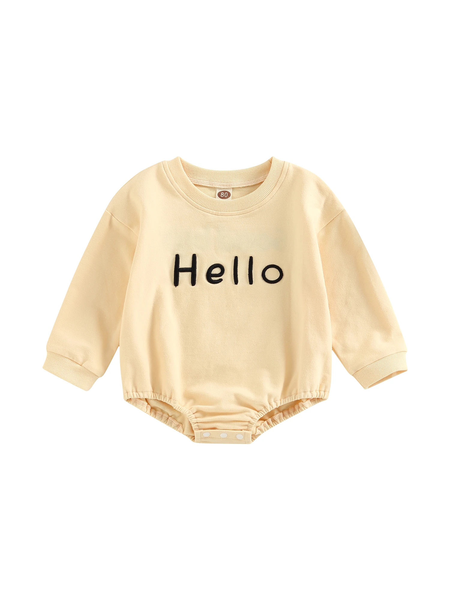 

Txlixc Newborn Infant Baby Girl Boy Letter Embroidery Bodysuits Long Sleeve Sweatshirt Romper Fall Winter Baby Outfit
