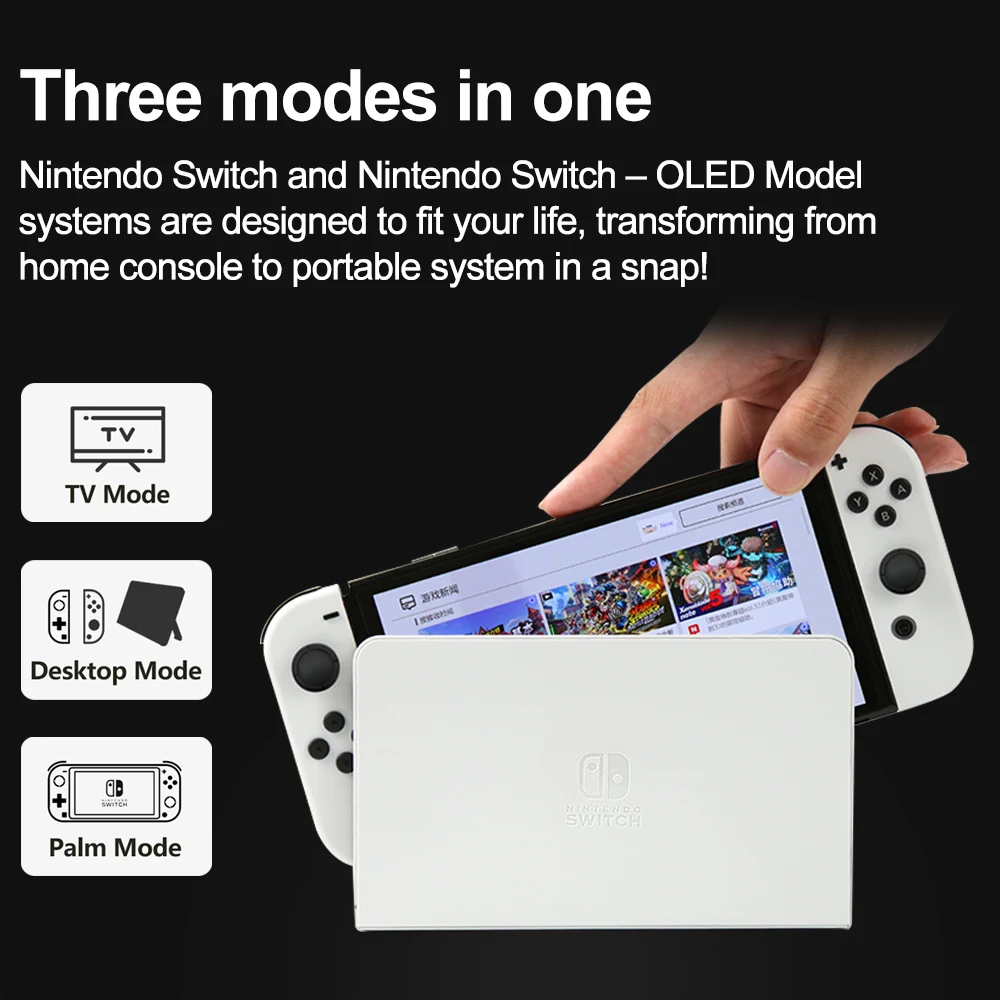 Nintendo Switch OLED Video Game Console with Joy-Con 7 Inch Screen 64GB Internal Storage Enhanced Audio Blue Red Set White Set