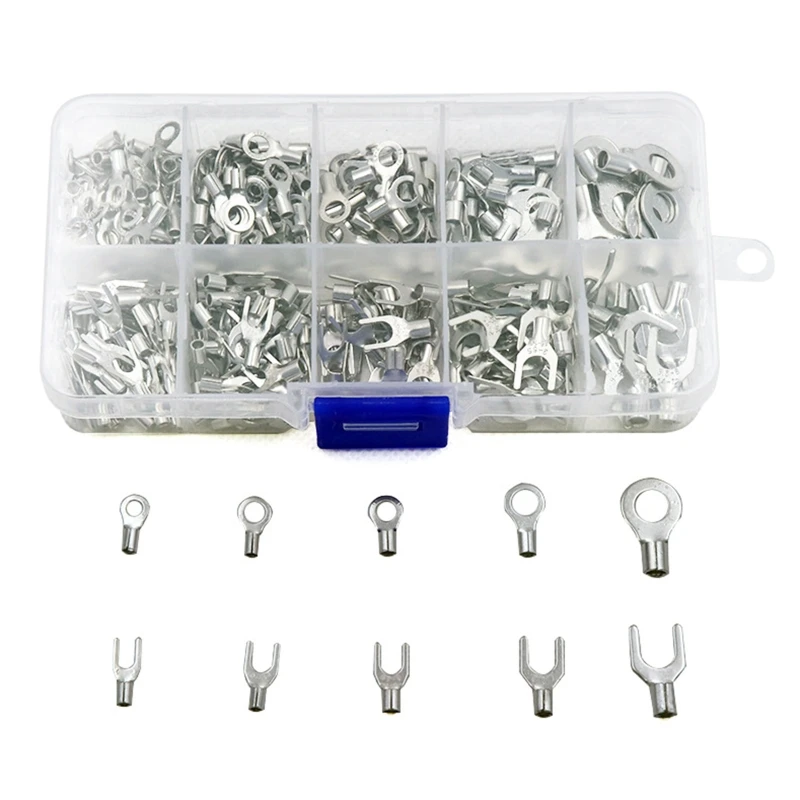 

320 PCS Non-Insulated Ring Terminal & Fork Connector Battery Cable Terminals
