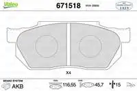 

671518 для 10 тормозных колодок CIVIC 88-91