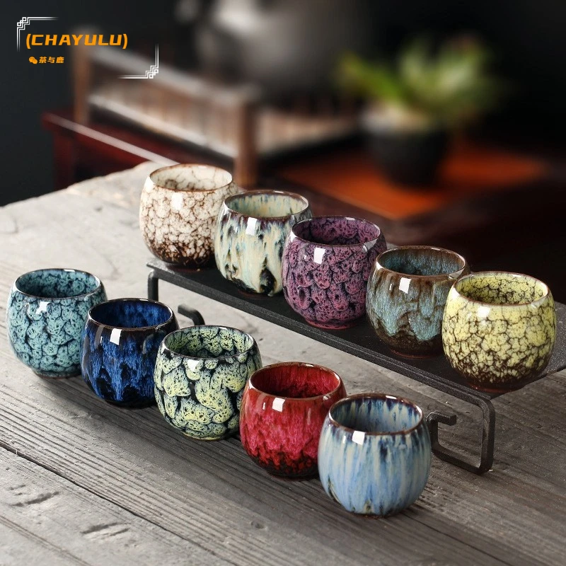 

1pcs Kiln Change China Ceramic Cup Porcelain Kung Fu Tea Cups Pottery Drinkware Tableware Coffee Mug Wine Mugs Wholesale