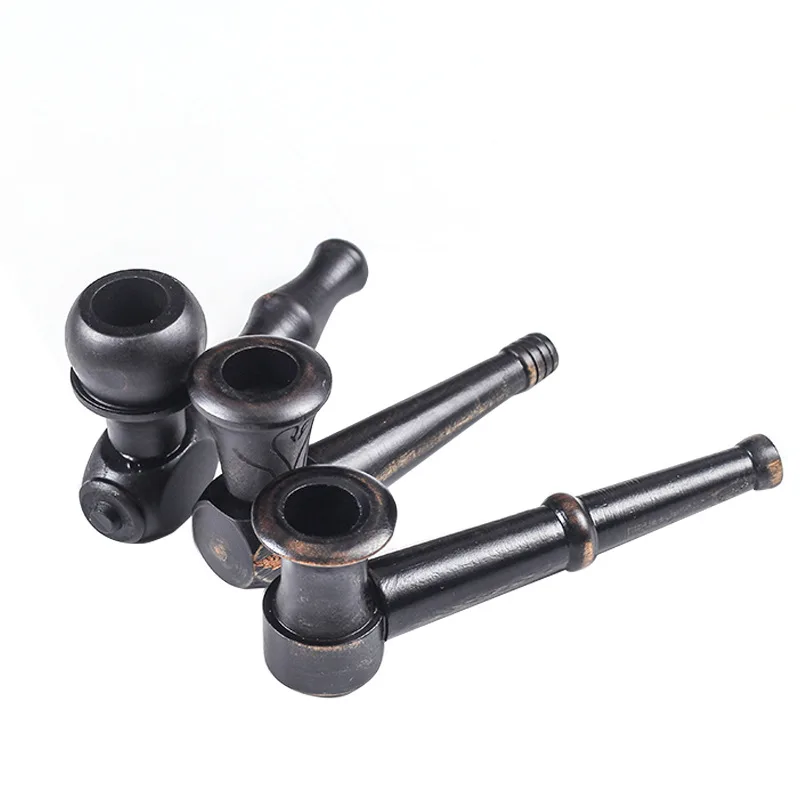 

Solid wood pipe straight portable cut tobacco pipe