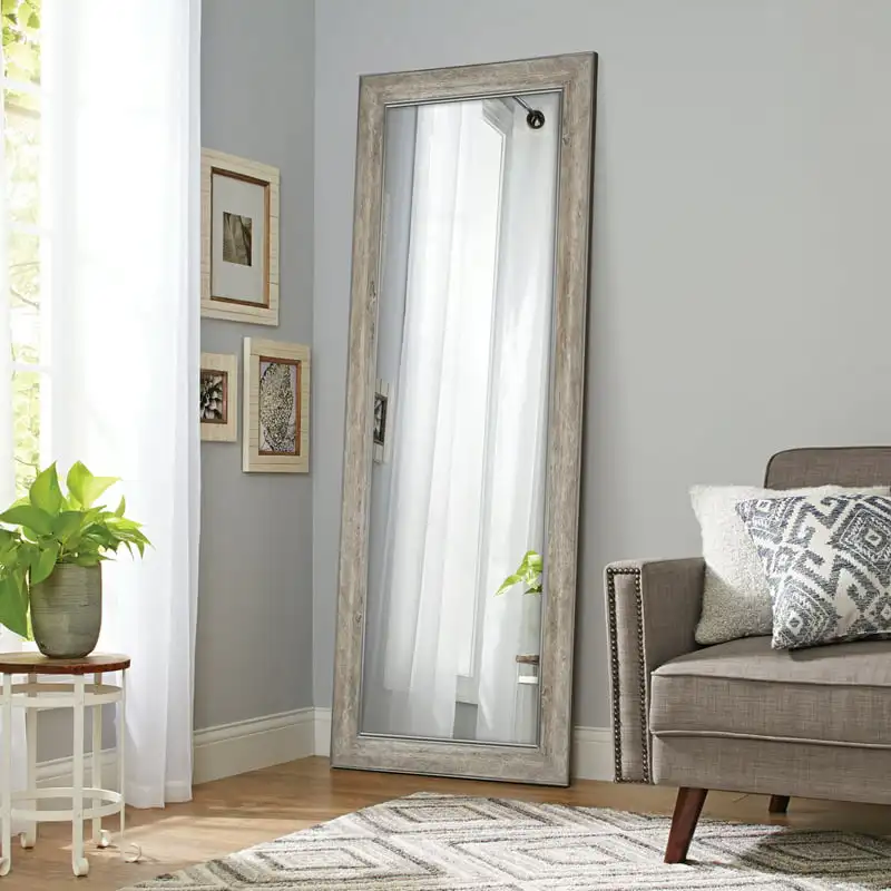 

x 70" Rectangular Leaner Mirror, Gray Rustic