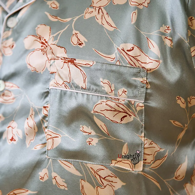 Summer Men's Pajamas Sets Silk Short sleeved Sleepwear Ice Silk Plus Size 7XL Pajama set Home Clothing Pyjamas Suit Home Wear