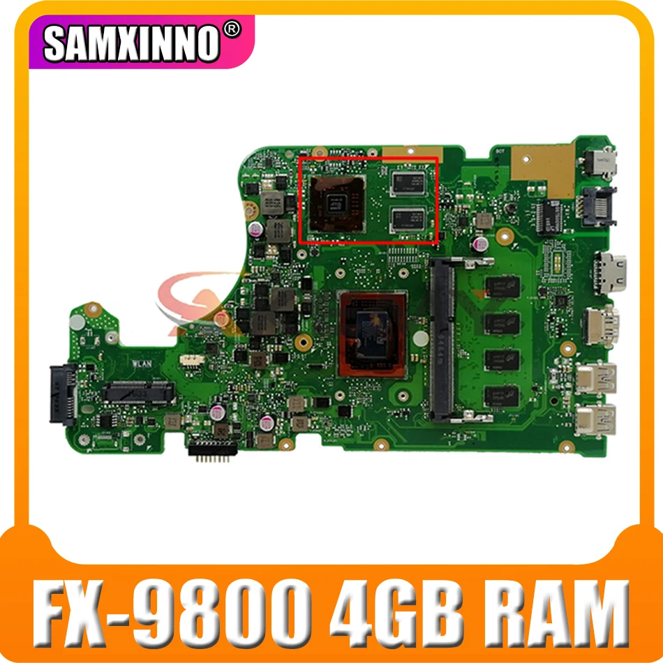 

SAMXINNO X555DG with FX-9800 4GB RAM For Asus X555YI X555D A555D X555Y X555DG notebook motherboard tested full 100%