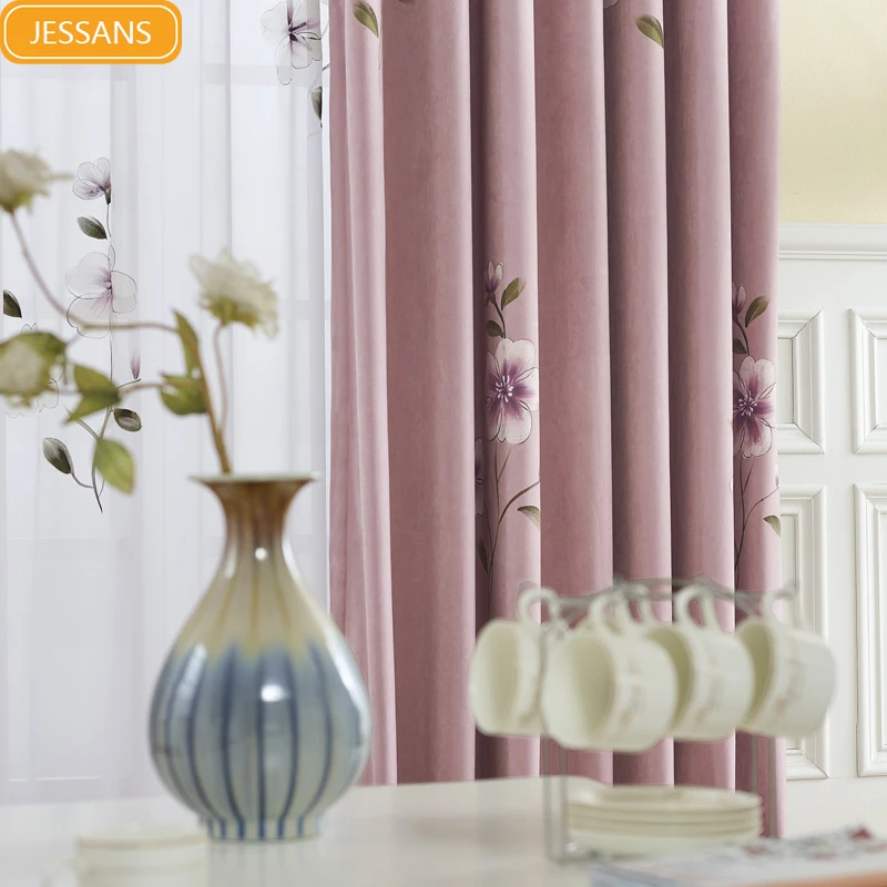 Новые китасветильник шные фланелевые затемняющие шторы ручной росписи с цветами