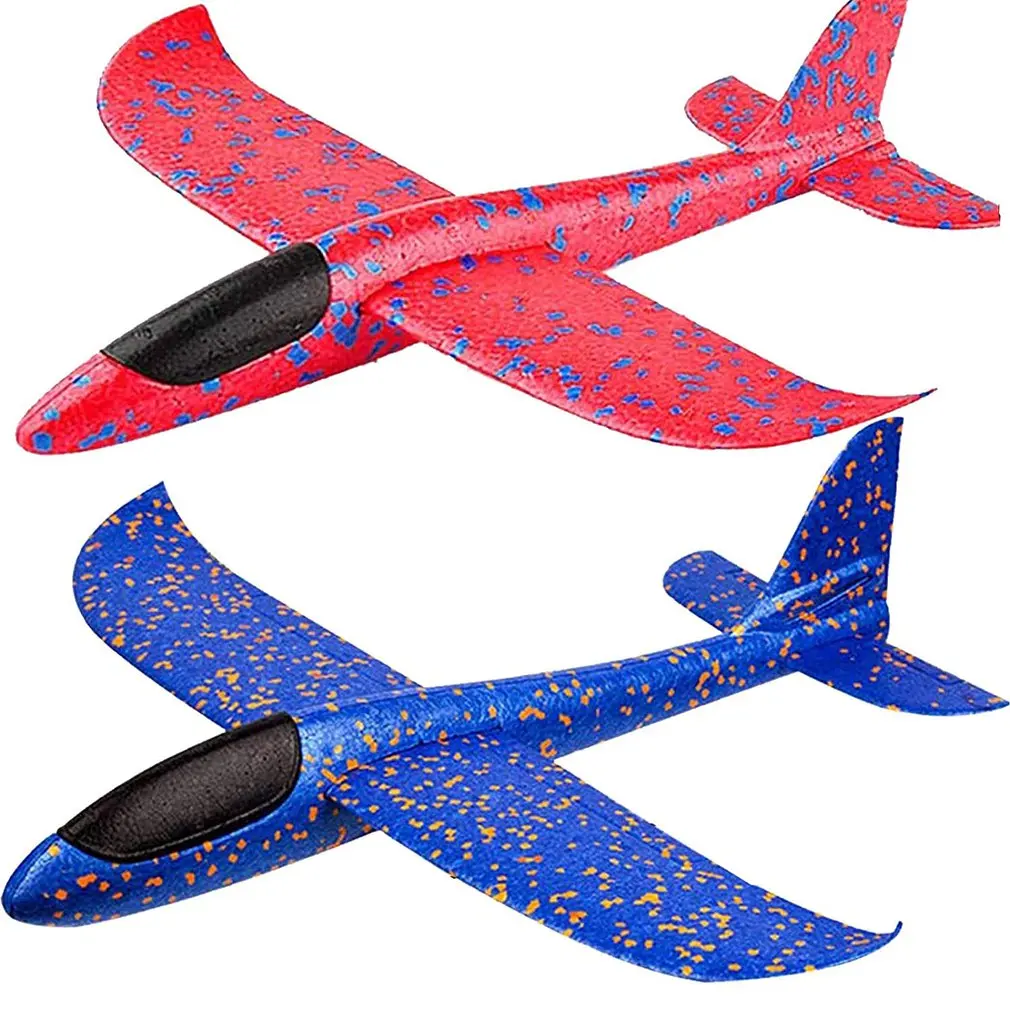 

2 PCS Big Foam Plane Glider Hand Throw Airplane Light Inertial Bubble Planes EPP Outdoor Launch Kids Toys for Children Boys Gift