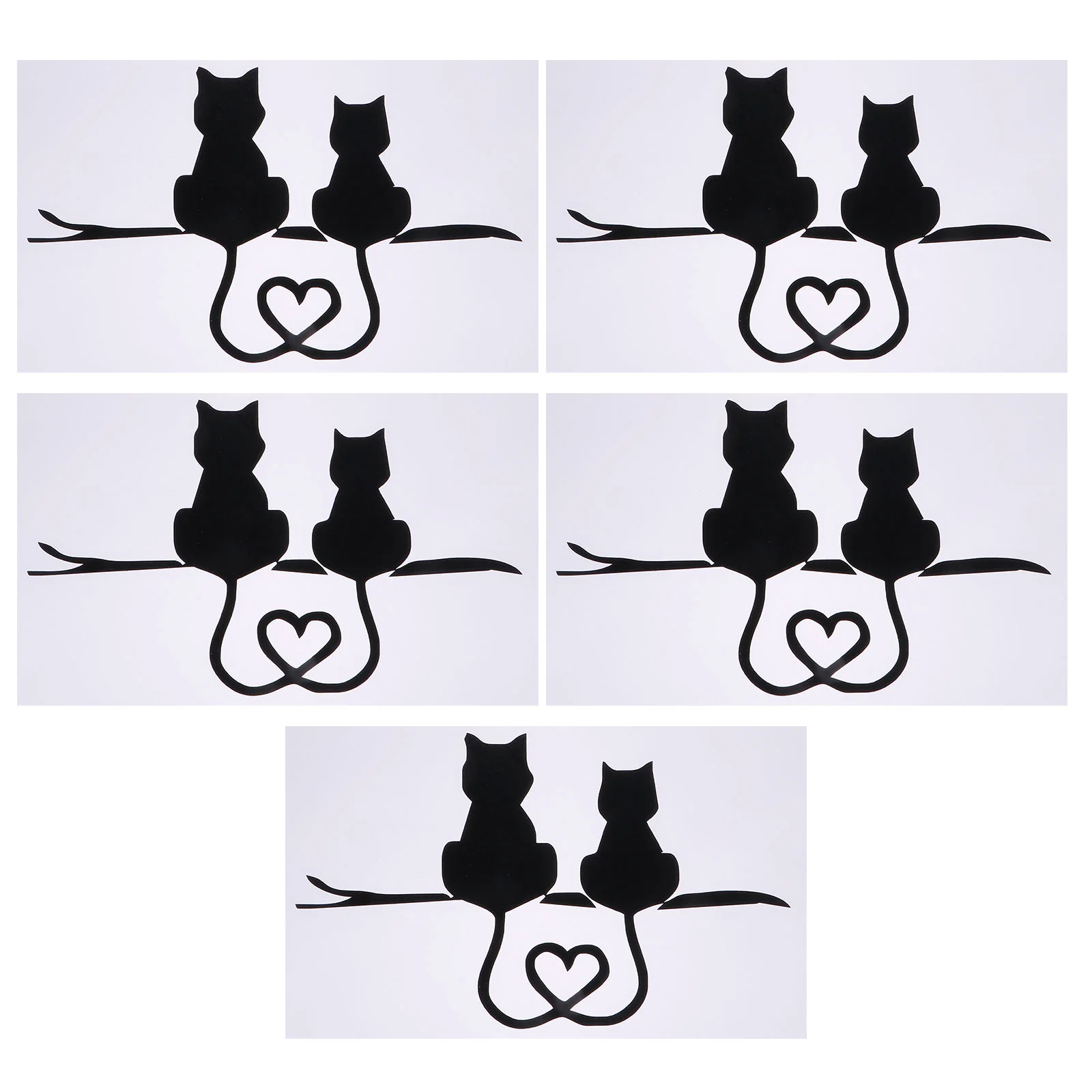 

5pcs Cat Design Car Sticker Decorative Car Decal Reflective Auto Sticker