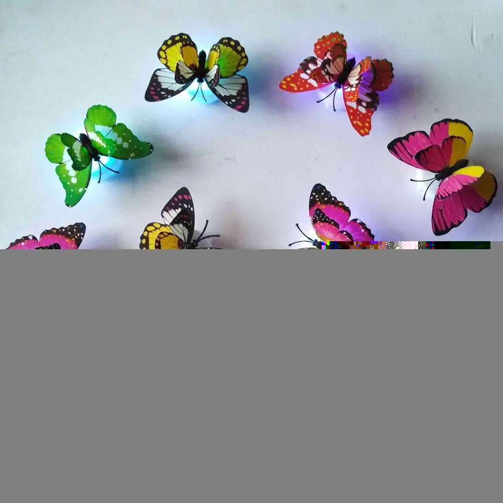 

1 шт. красочная светящаяся бабочка, ночник, Женская настенная ламсветильник, светящаяся наклейка, Настенная бабочка, Домашний Светильник O0K5
