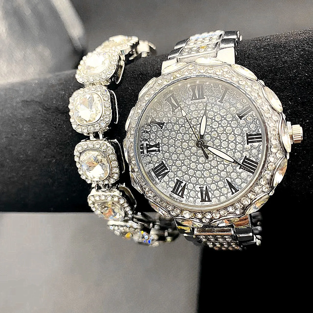 Часы со стразами часы для женщин украшенные блестками браслет-цепочка тенниса