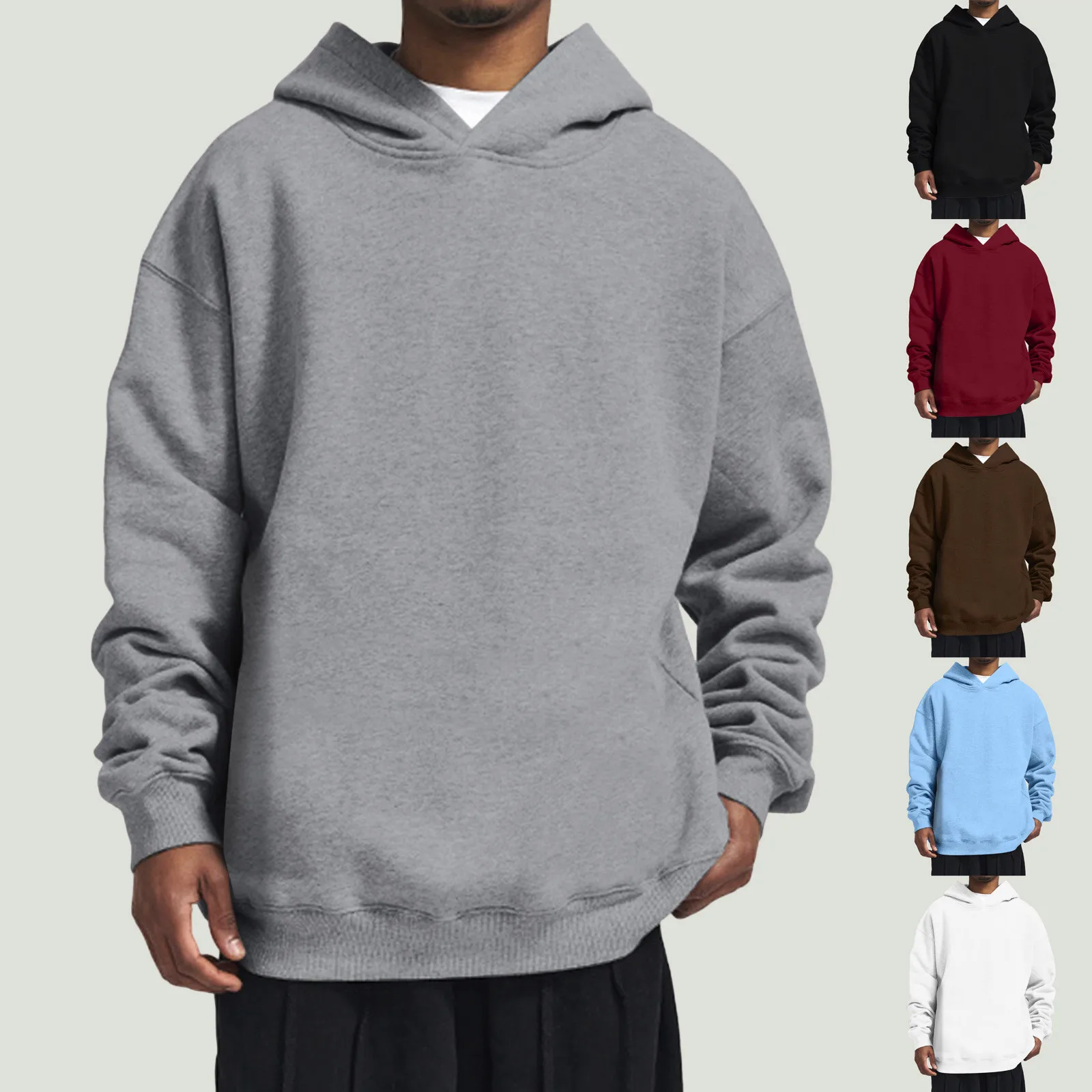 

Мужские большие размеры, Новый Повседневный однотонный пуловер, уличная одежда, топы в стиле Харадзюку, зимние мужские толстовки