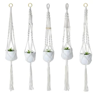 cotton woven craft handmade plant hanger baskets flower pots for balcony hanging garden patio plant tray home decoration