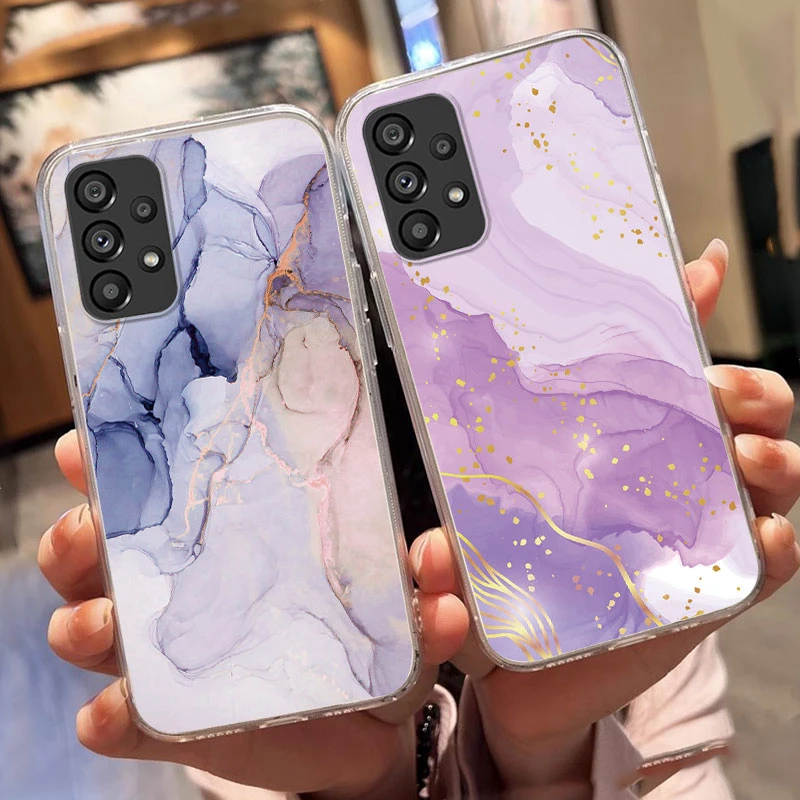 Элегантный пастельный мраморный чехол для телефона Samsung Galaxy A81 A73 A52 A52S A53 Note 10 Pro Lite