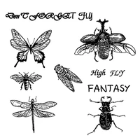 various insects transparent clear silicone stamps for diy scrapbooking material embossing decoration rubber stamp 1414cm
