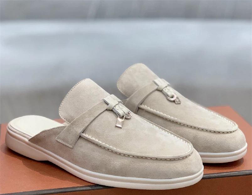 High Quality 2023 Summer Cashmere Flat Loafer Women's Pendant Fashion Comfortable Loafer Wool Fashion Casual Women's Sandals.