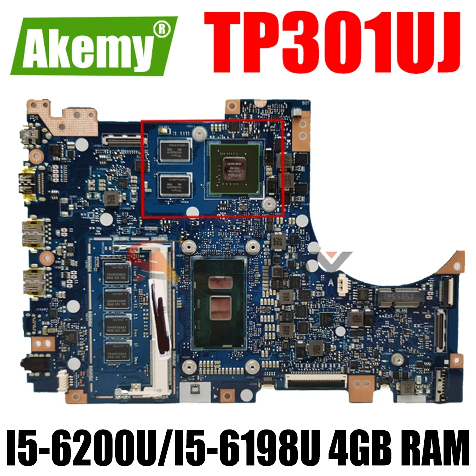 

TP301UJ I5-6200U/I5-6198U 4GB RAM motherboard For ASUS TP301UJ TP301U TP301 Laptop mainboard Tested free shipping