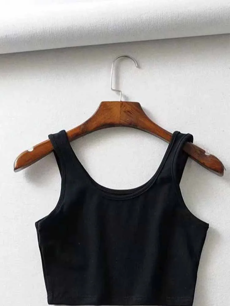 Женский укороченный топ без рукавов