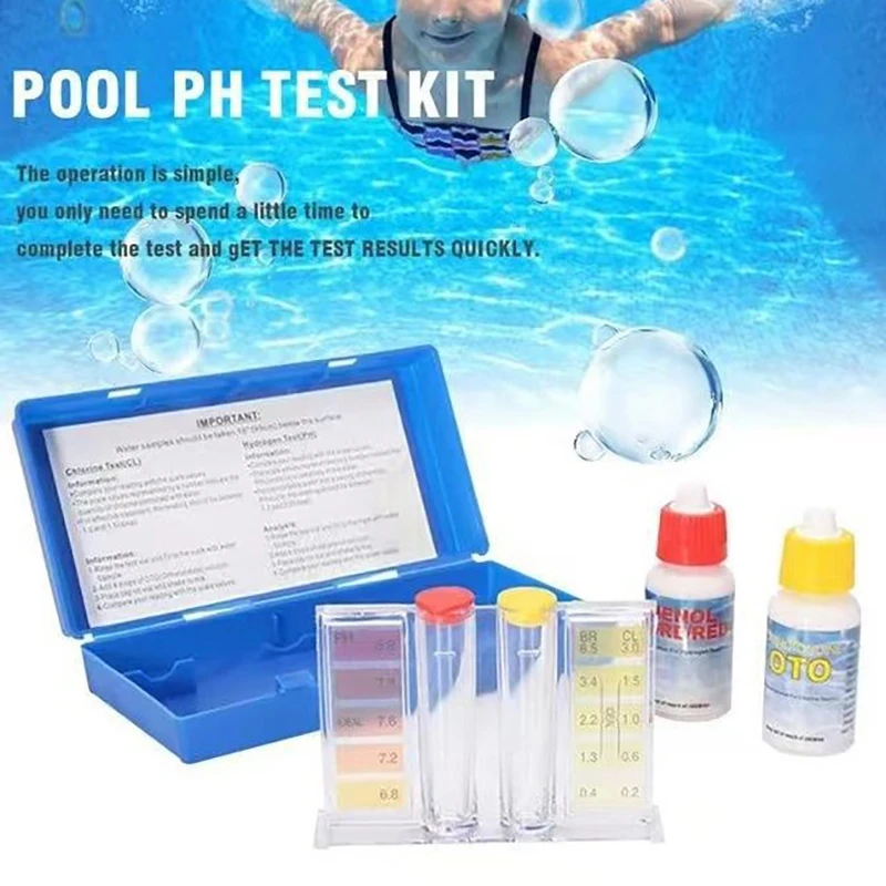 

2 In 1 Swimming Pool Special Test Kit Accessories PH Chlorine Inspection Liquid Water Quality Component Test Box