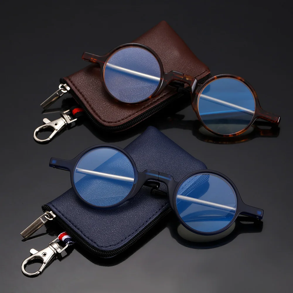 

Складные мини-очки для чтения для женщин и мужчин, компактные очки для чтения при дальнозоркости, портативные ридеры с чехлом для ключей + 1,0 ...