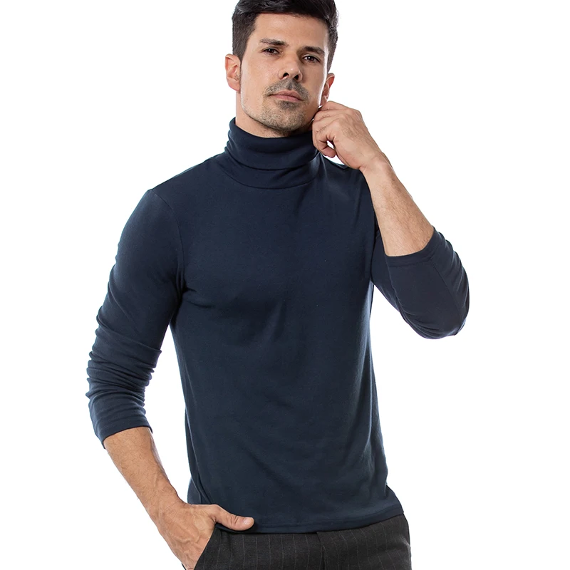 

Мужская водолазка LUCLESAM, Зимний вязаный свитер с двойным воротником, облегающие свитеры, пуловер, Джерси, Осенние Теплые базовые Топы для муж...