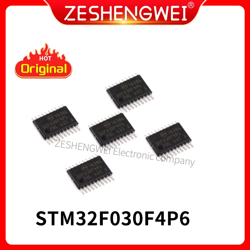 

5PCS STM32F030F4P6 STM32 F030F4P6 STM32F 030F4P6 TSSOP-20 ARM Cortex-M0 32 bit Microcontroller STM32F030F MCU Chip IC
