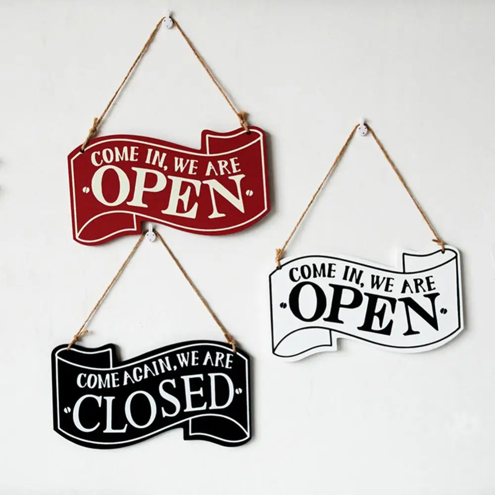 

Double-sides Wall Modern Art Creative Store Decoration Door Indoor Wall Hanging Sign Open/Closed