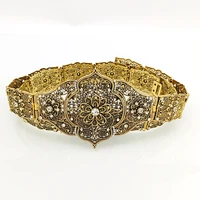 vintage gold color waist chain turkish style ladies robe dress belt crystal caucasian wedding jewelry bridal gift