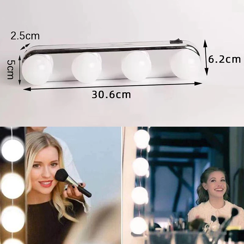 

LED Makeup Mirror Light 4 Bulbs Suction-Cup Vanity Wall Lamp Lights For Bathroom Dressing Table Lighting Makeup Lamps