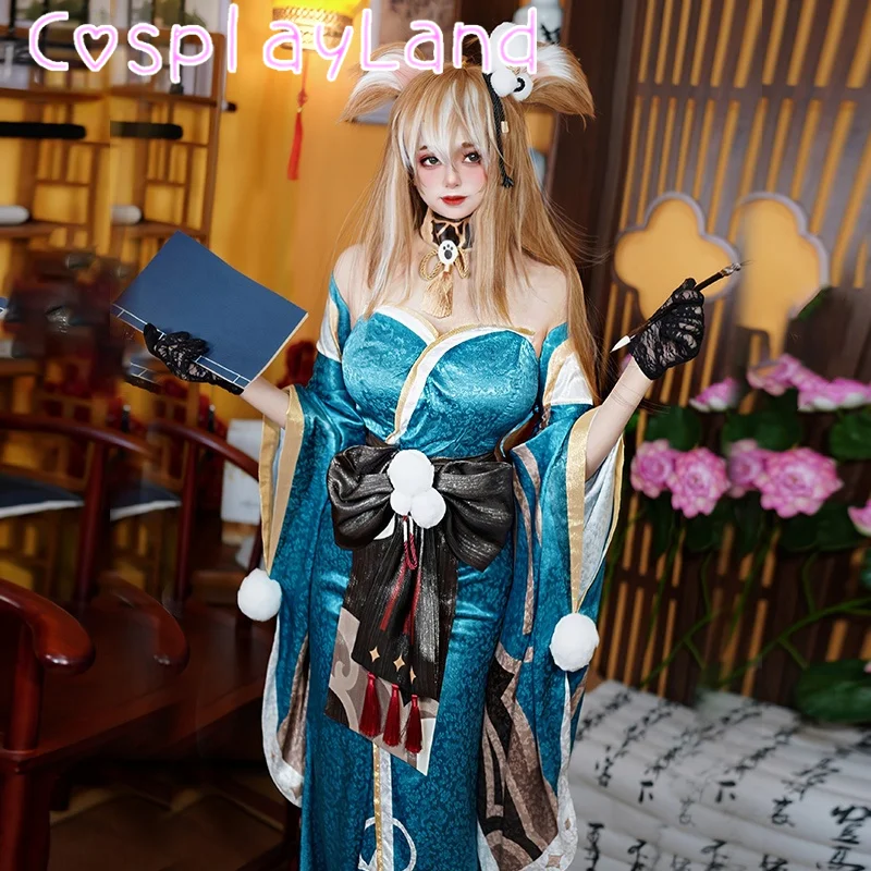 

Game Genshin Impact Miss Hina Cosplay Costume Gorou Women Cosplay Miss Hina Kimono Suit Fancy Dress Role Play Outfit XS-XL