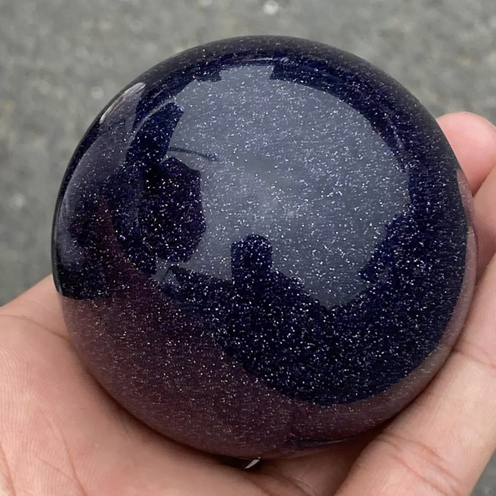 Натуральный кристалл кварца синий песок золотой шар кварцевый хрустальный