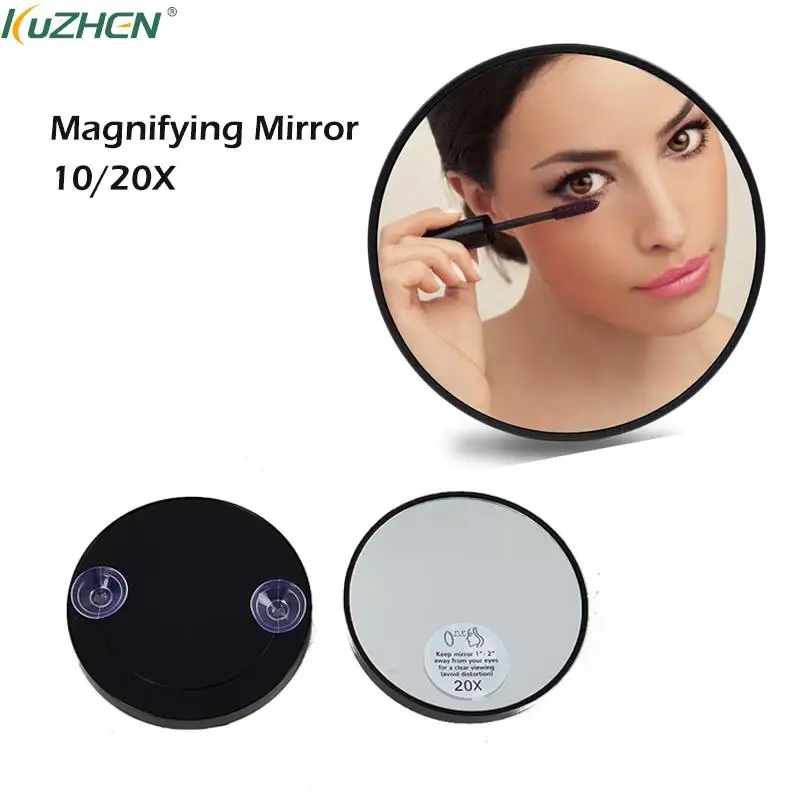 10X/20X Pocket Portable Travel With Tweezer Magnifying Mirror Dorms Round Shaving Bedroom Compact Suction Cup ABS For Makeup