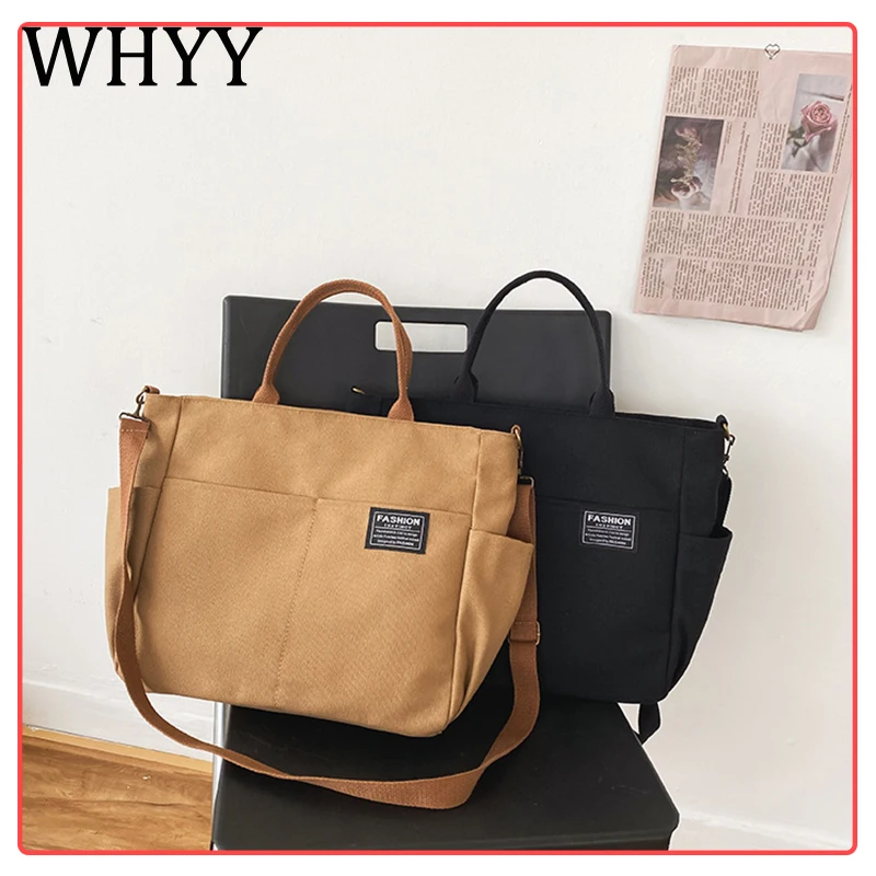 

Холщовая Диагональная Сумка через плечо, Молодежная модная повседневная женская сумка большой вместимости, однотонная женская сумка-мессе...